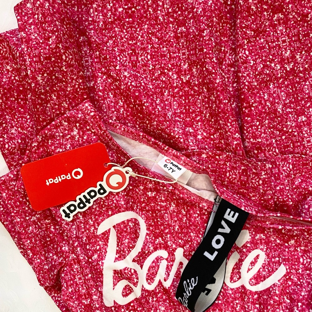 Barbie Girl One shouder desgin multi-layer Dress Rose pink, Size 6-7Y - Picture 13 of 13